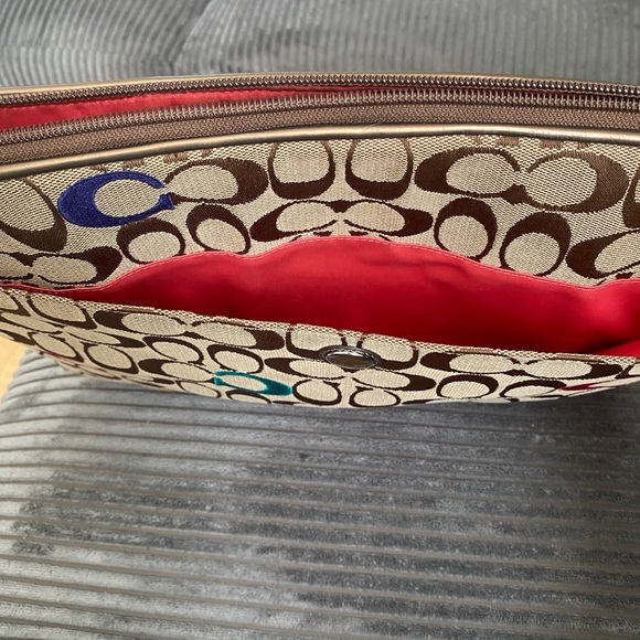 Coach Brown and Teal Patterned Laptop Sleeve - Picture 4 of 6